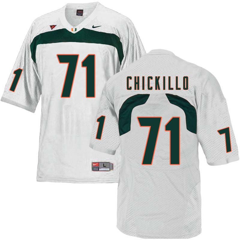 Nike Miami Hurricanes #71 Anthony Chickillo College Football Jerseys Sale-White - Click Image to Close